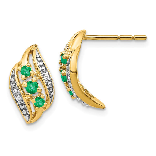 14k Yellow Gold Earrings Style EM5596 - Classique Jewelry Inc.
