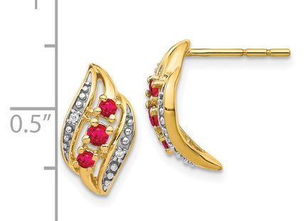 14k Yellow Gold Earrings Style EM5596 - Classique Jewelry Inc.