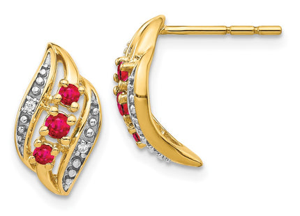 14k Yellow Gold Earrings Style EM5596 - Classique Jewelry Inc.