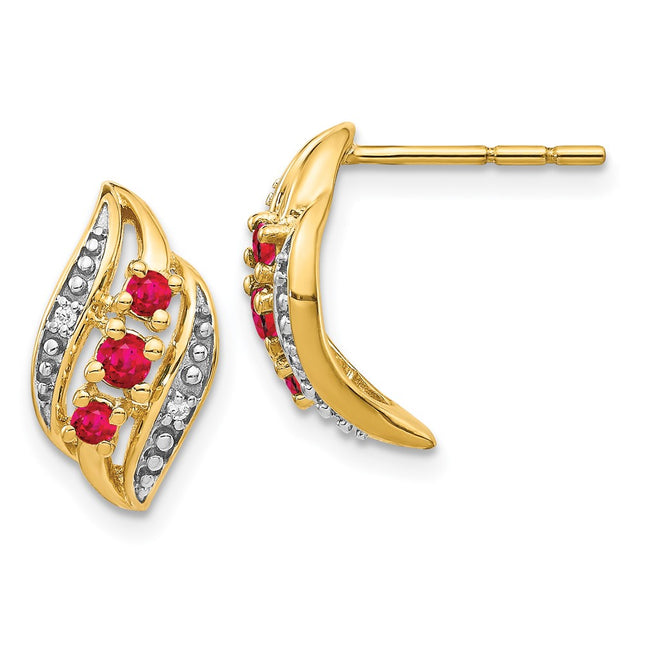 14k Yellow Gold Earrings Style EM5596 - Classique Jewelry Inc.