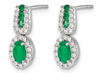 14K white gold diamond earrings, alternate view