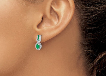 14K white gold diamond earrings, another view