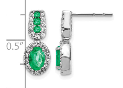 14K white gold diamond earrings, further view