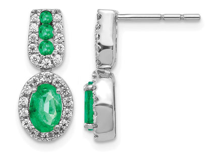 14K white gold diamond earrings