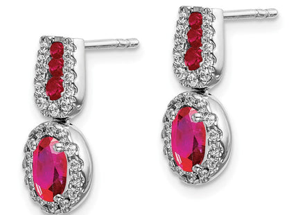 14k White Gold Diamond and Ruby Earrings (Style EM5597-RU-033-WA)