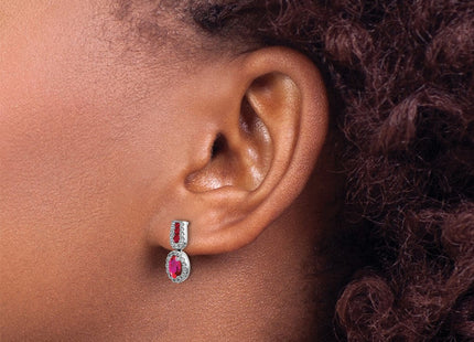 14k White Gold Diamond and Ruby Earrings (Style EM5597-RU-033-WA)