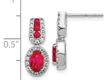 14k White Gold Diamond and Ruby Earrings (Style EM5597-RU-033-WA)