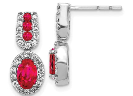 14k White Gold Diamond and Ruby Earrings (Style EM5597-RU-033-WA)