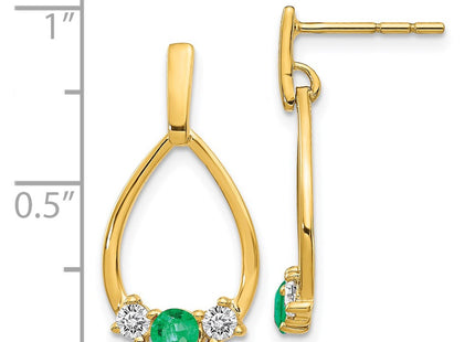14k Yellow Gold Earrings Style EM5598 - Classique Jewelry Inc.