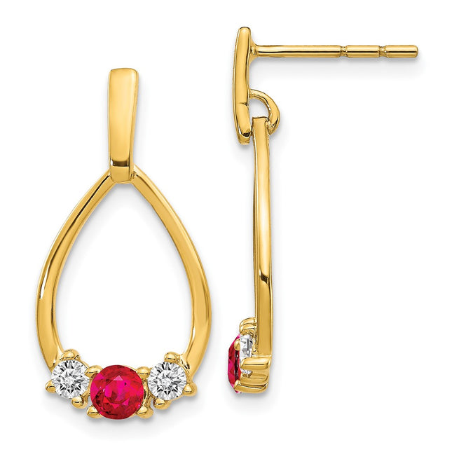 14k Yellow Gold Earrings Style EM5598 - Classique Jewelry Inc.