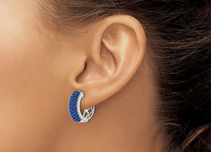 14K white gold diamond hoop earrings, another view