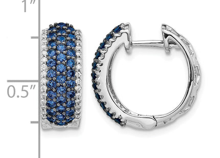 14K white gold diamond hoop earrings, further view
