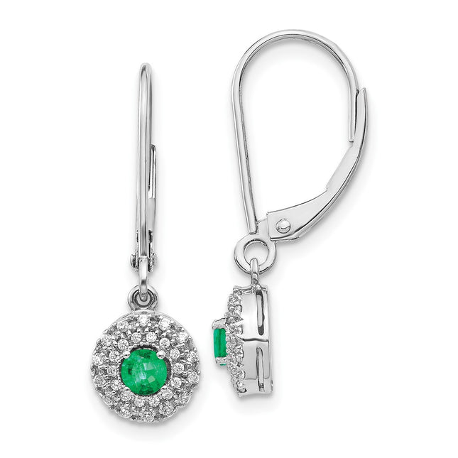 14k White Gold Earrings Style EM5605 - Classique Jewelry Inc.