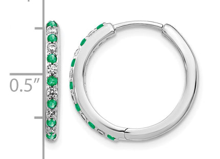 14K white gold diamond hoop earrings, further view