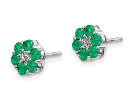 14k White Gold Earrings Style EM5609 - Classique Jewelry Inc.
