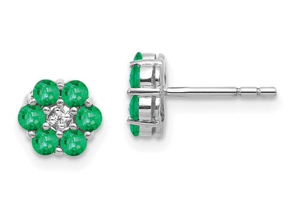 14k White Gold Earrings Style EM5609 - Classique Jewelry Inc.