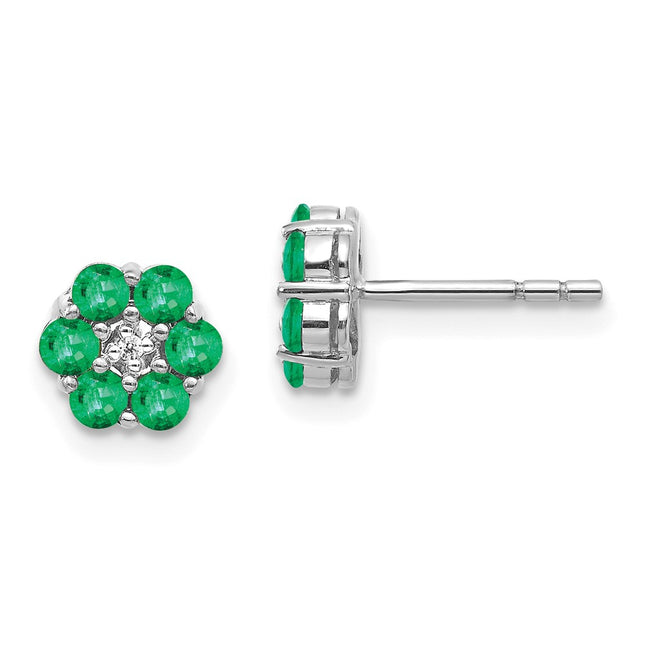 14k White Gold Earrings Style EM5609 - Classique Jewelry Inc.