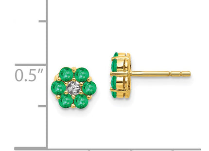 14k Yellow & Rhodium Earrings Style EM5609 - Classique Jewelry Inc.