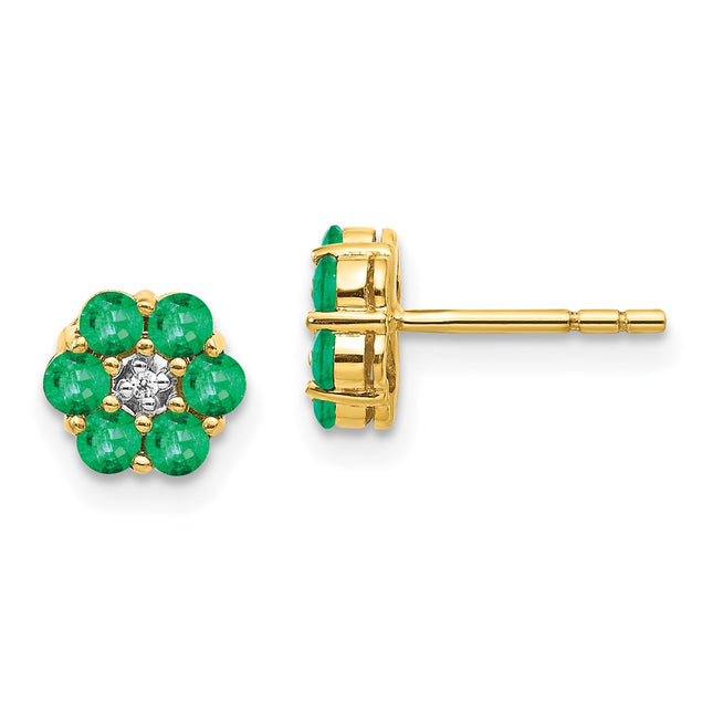 14k Yellow & Rhodium Earrings Style EM5609 - Classique Jewelry Inc.