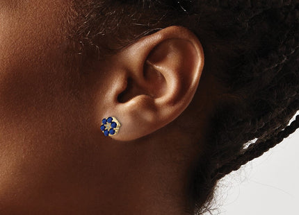 14k Yellow & Rhodium Earrings Style EM5609 - Classique Jewelry Inc.
