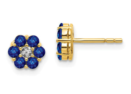 14k Yellow & Rhodium Earrings Style EM5609 - Classique Jewelry Inc.