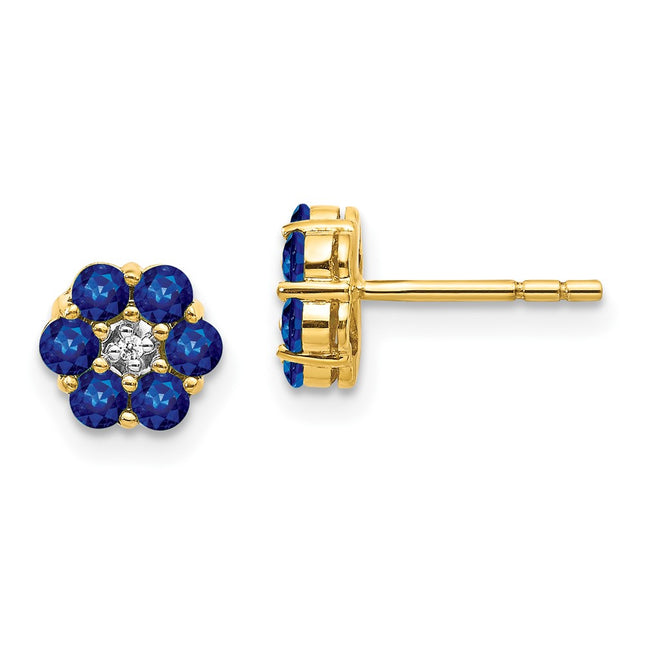 14k Yellow & Rhodium Earrings Style EM5609 - Classique Jewelry Inc.