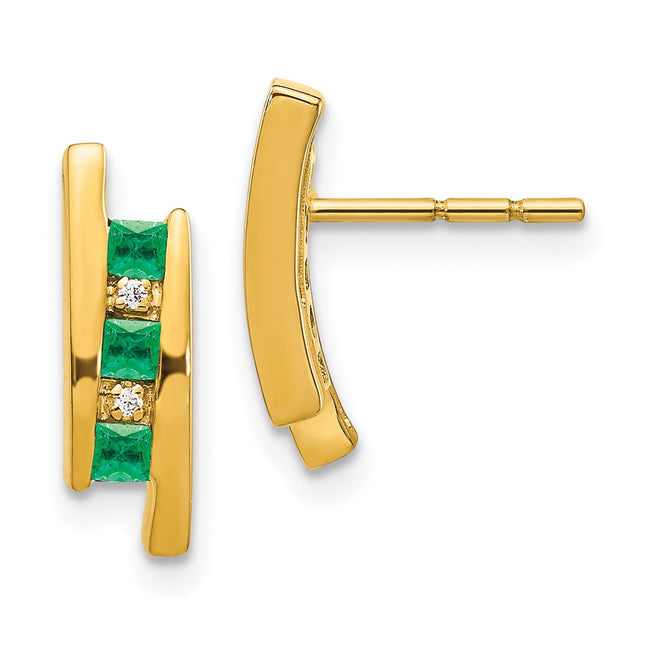 14k Yellow Gold Earrings Style EM5614 - Classique Jewelry Inc.