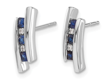 14K white gold diamond earrings, alternate view