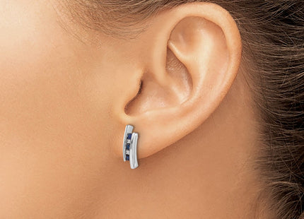 14K white gold diamond earrings, another view