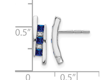 14K white gold diamond earrings, further view