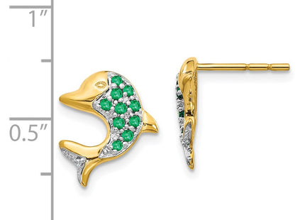 14k Yellow & Rhodium Earrings Style EM5615 - Classique Jewelry Inc.