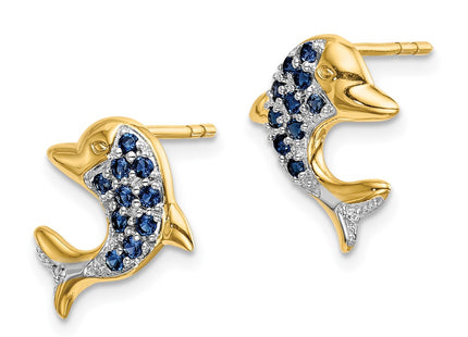 14k Yellow & Rhodium Earrings Style EM5615 - Classique Jewelry Inc.