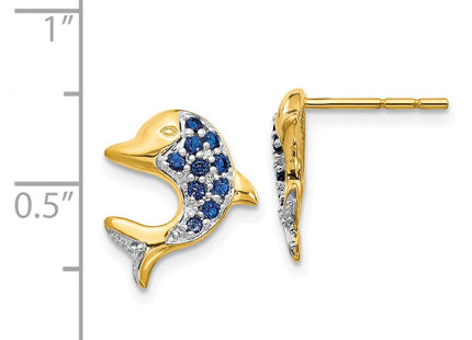 14k Yellow & Rhodium Earrings Style EM5615 - Classique Jewelry Inc.