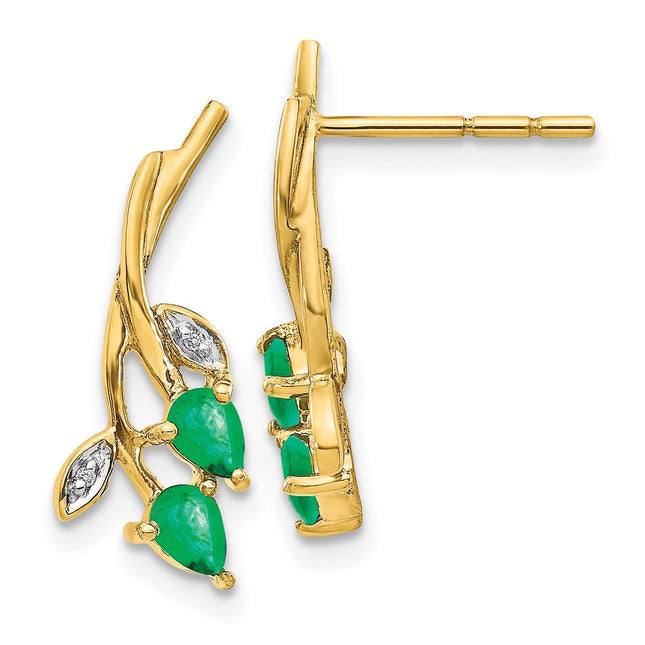 14k Yellow Gold Earrings Style EM5619 - Classique Jewelry Inc.