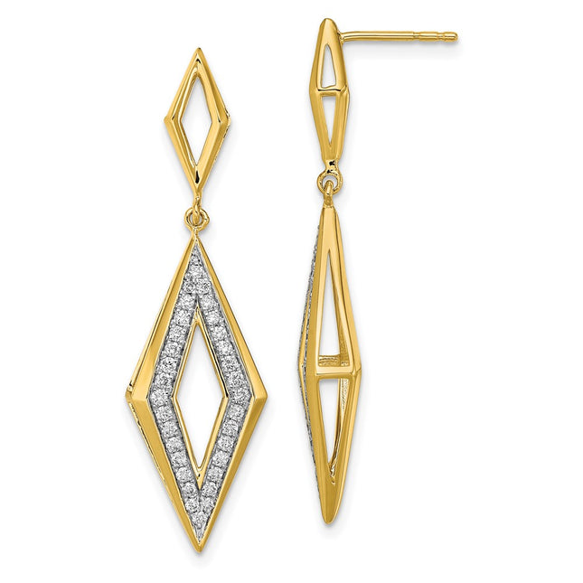 14k Yellow Gold Earrings Style EM6823 - Classique Jewelry Inc.