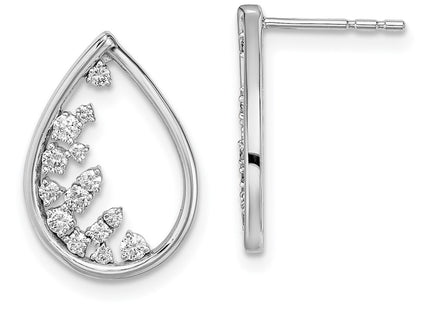 14k White Gold Earrings Style EM6829 - Classique Jewelry Inc.