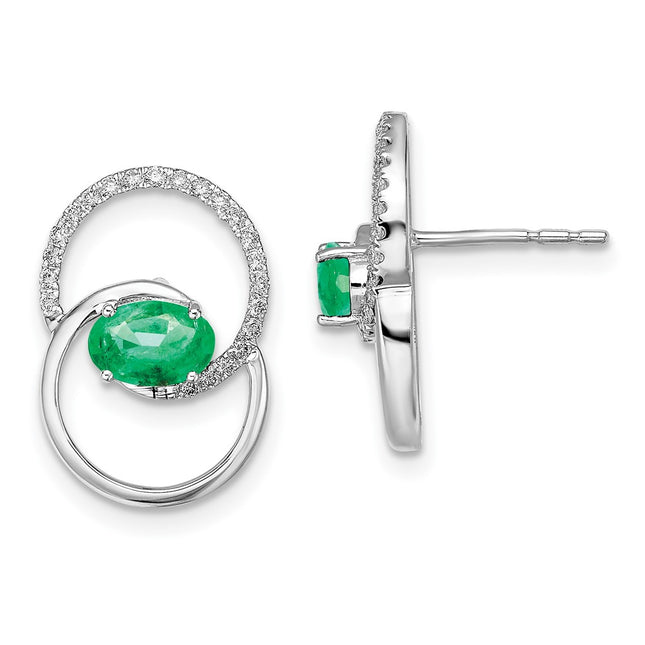 14k White Gold Earrings Style EM6831 - Classique Jewelry Inc.