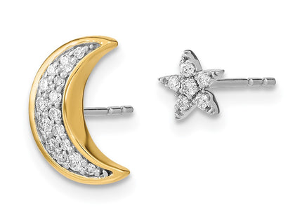 14k Two-tone Earrings Style EM6848 - Classique Jewelry Inc.