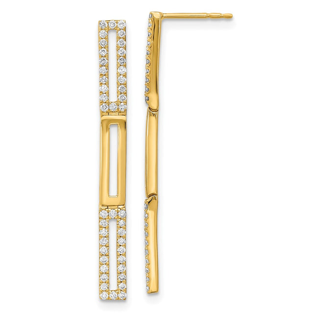 14k Yellow Gold Earrings Style EM6852 - Classique Jewelry Inc.