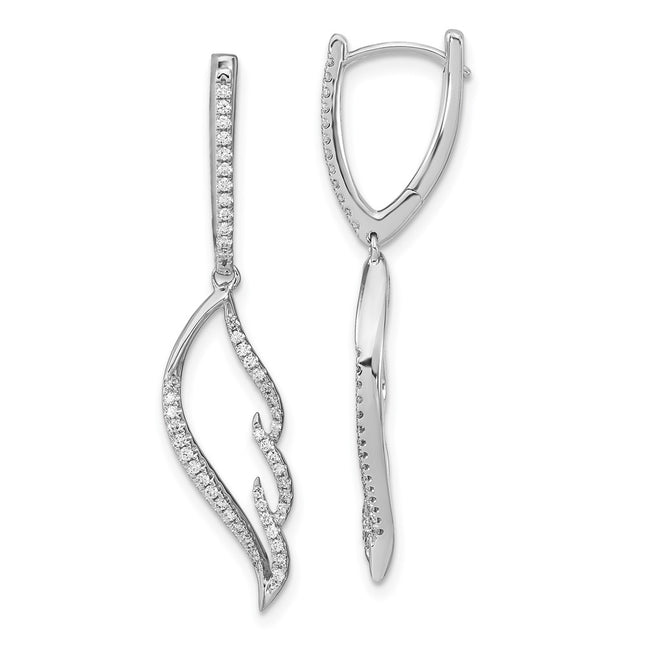 14k White Gold Earrings Style EM6858 - Classique Jewelry Inc.