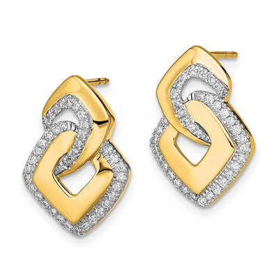 14K Polished Diamond Fancy Shaped Post Earrings
