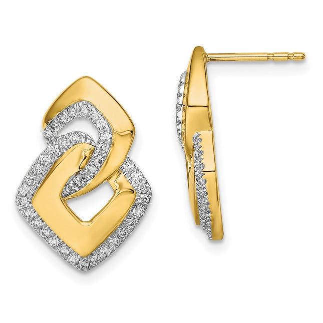 14k Yellow Gold Earrings Style EM6904 - Classique Jewelry Inc.