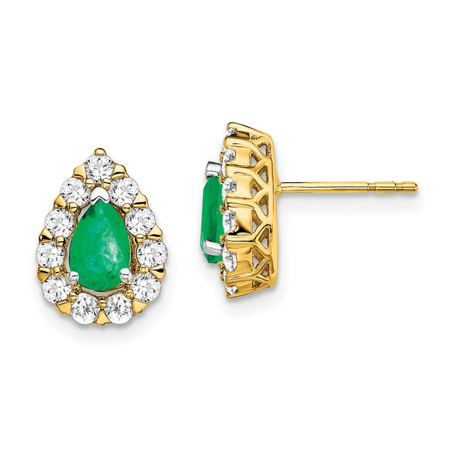 14k Yellow Gold Earrings Style EM6991 - Classique Jewelry Inc.