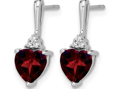 14K white gold diamond heart earrings, alternate view