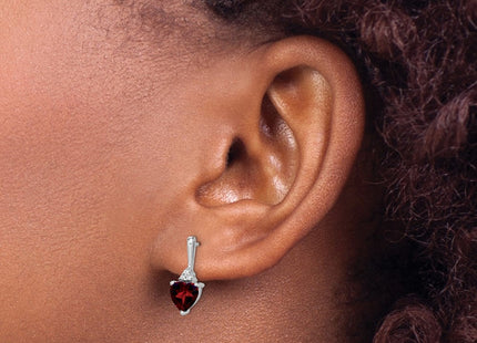 14K white gold diamond heart earrings, another view
