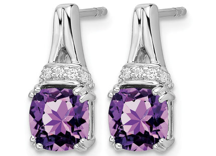 14K white gold diamond earrings, alternate view