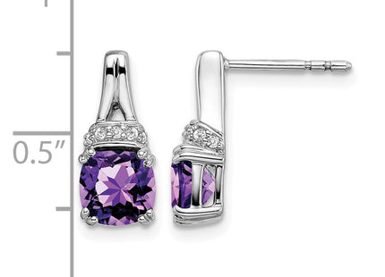 14K white gold diamond earrings, further view