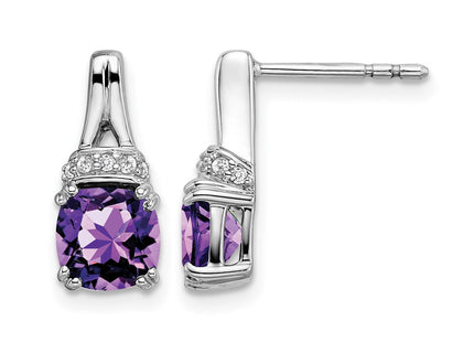 14K white gold diamond earrings