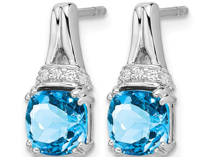 14K white gold diamond earrings, alternate view