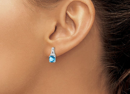14K white gold diamond earrings, another view